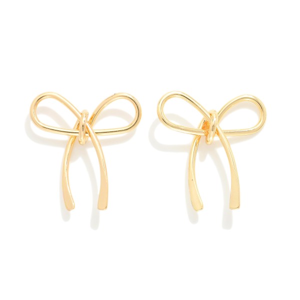 Metal Wire Bow Stud Earrings

- Approximately .75" L