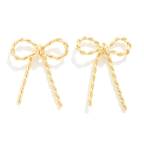 Wholesale twisted Metal Wire Bow Post Drop Earrings L