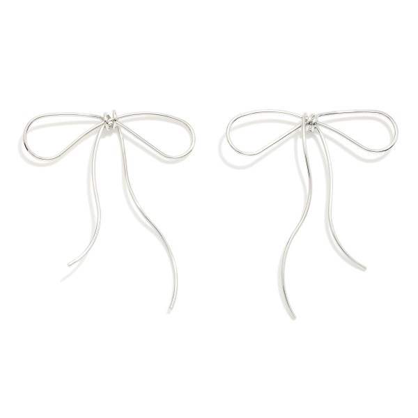 Wholesale metal Wire Bow Post Drop Earrings L