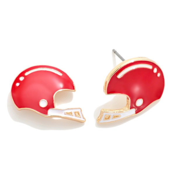 Painted Metal Football Helmet Stud Earrings

- Approximately .5" L