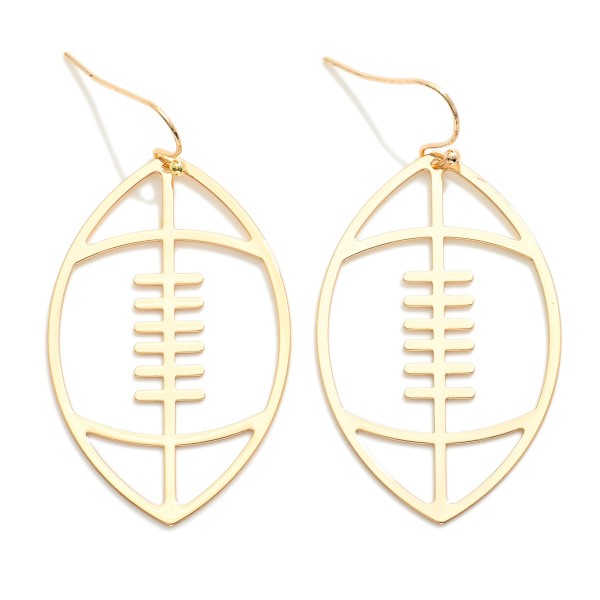 Wholesale metal Football Outline Drop Earrings L