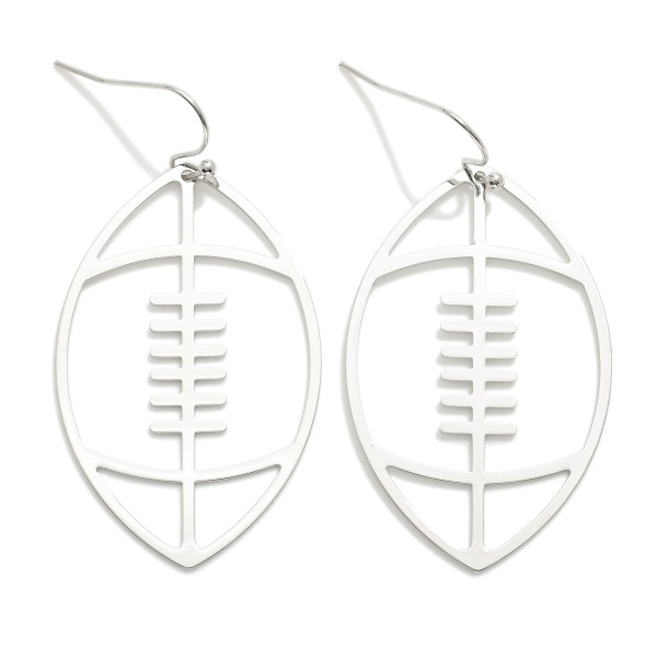 Wholesale metal Football Outline Drop Earrings L