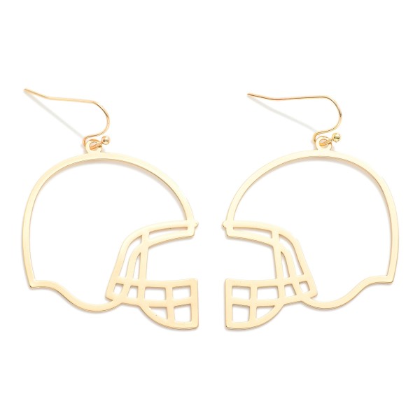 Wholesale metal Football Helmet Outline Drop Earrings L