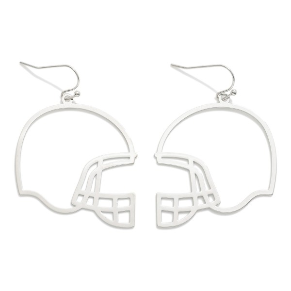 Metal Football Helmet Outline Drop Earrings
- Approximately 2.25" L