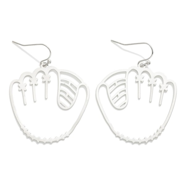 Wholesale metal Baseball Glove Outline Drop Earrings L