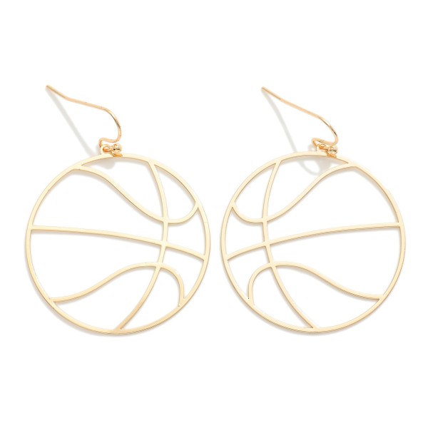 Metal Basketball Outline Drop Earrings

- Approximately 2.25" L