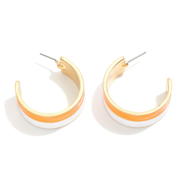 Wholesale painted Metal Game Day Hoop Earrings D