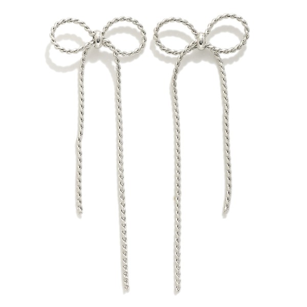 Wholesale long Metal Rope Chain Bow Earrings L