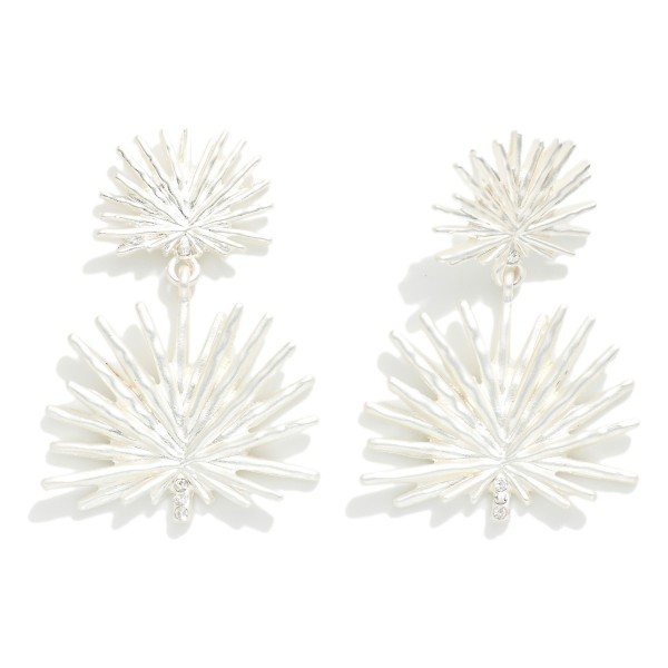 Wholesale linked Metal Star Burst Drop Earrings Rhinestone Details L