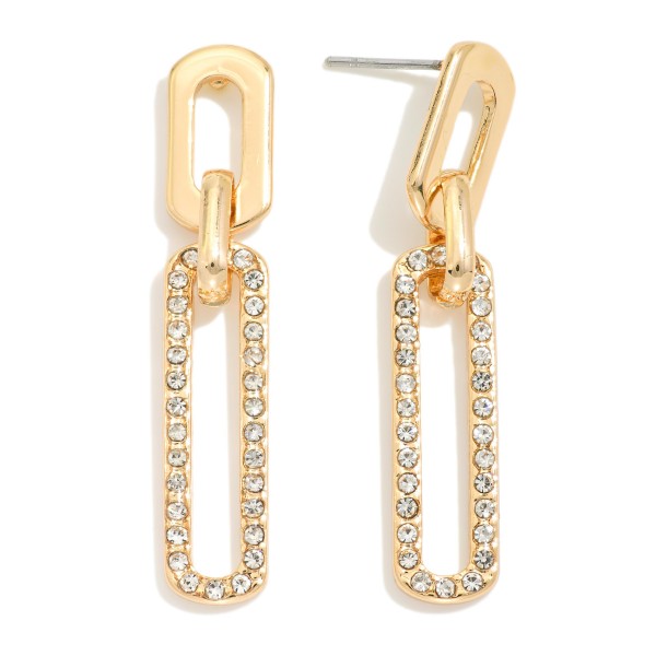 Wholesale rhinestone Pave Chain Link Drop Earrings L