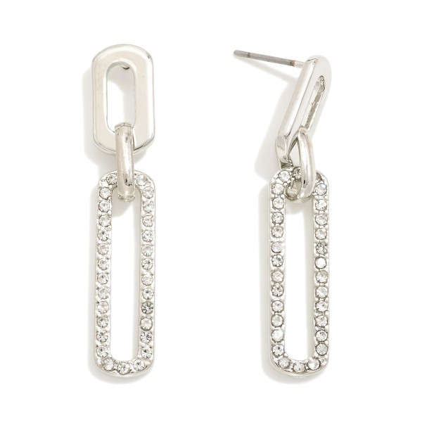 Wholesale rhinestone Pave Chain Link Drop Earrings L