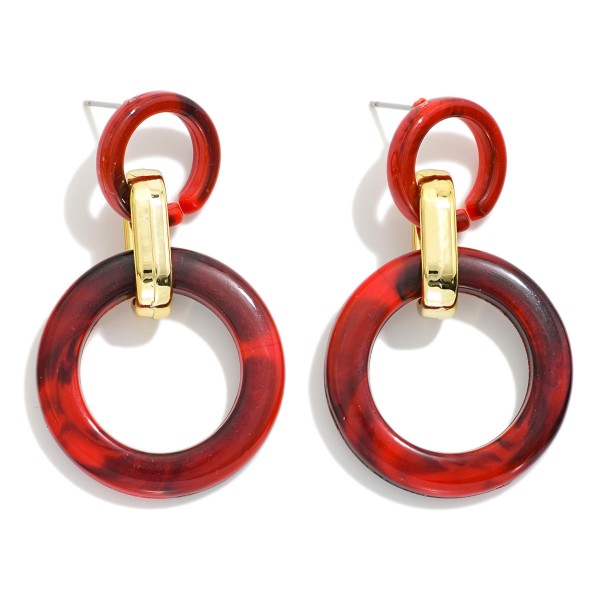 Wholesale linked Marbled Acetate Hoops Drop Earrings L