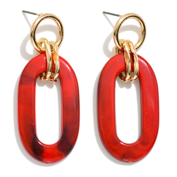 Wholesale linked Marbled Acetate Loop Drop Earrings L