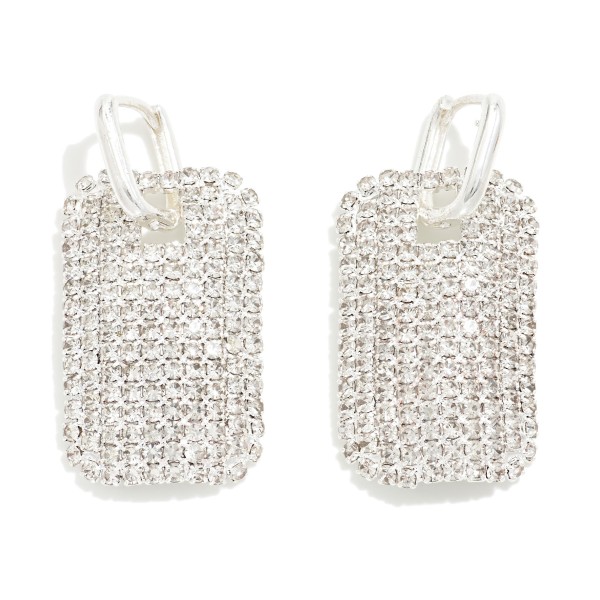 Wholesale rhinestone Pave Square Drop Earrings L