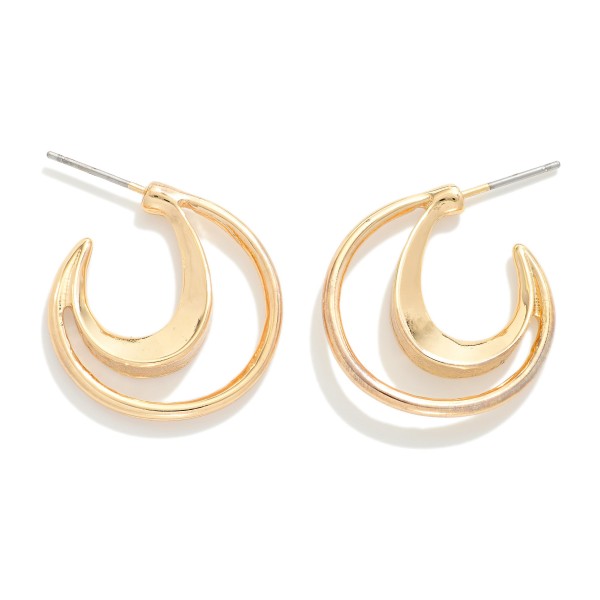 Wholesale double Ring Curl Hoop Earrings D