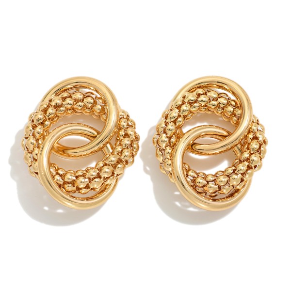 Wholesale linked Popcorn Chain Knot Post Drop Earrings L
