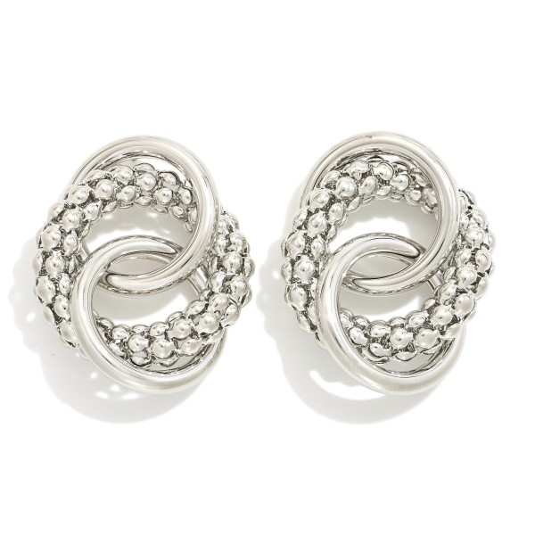 Wholesale linked Popcorn Chain Knot Post Drop Earrings L