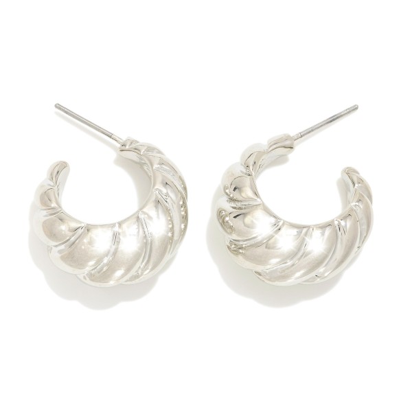 Wholesale metal Croissant Hoop Earrings D