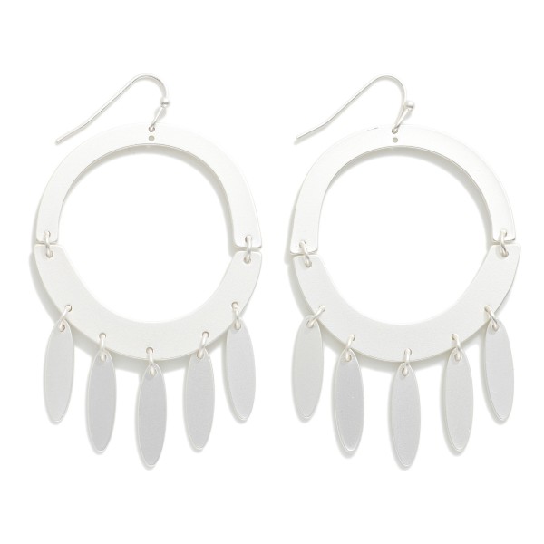 Wholesale linked Metal Half Hoop Drop Earrings Linked Oval Dangle Details L