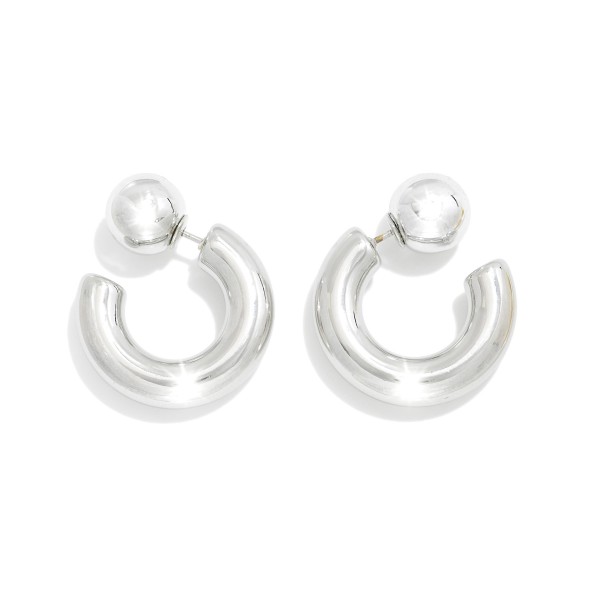 Wholesale metal Hoop Earrings Sphere Backer D