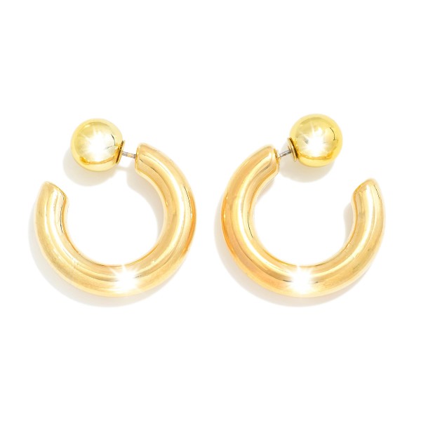 Wholesale metal Hoop Earrings Sphere Backer D