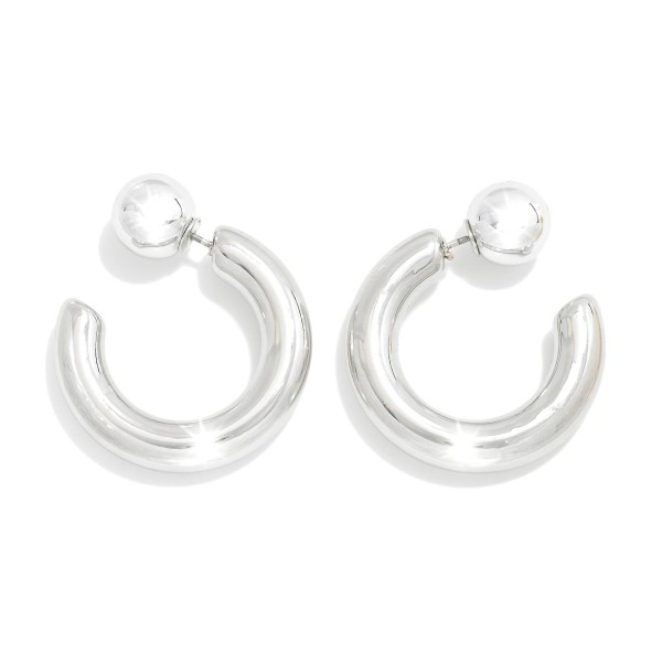 Wholesale metal Hoop Earrings Sphere Backer D