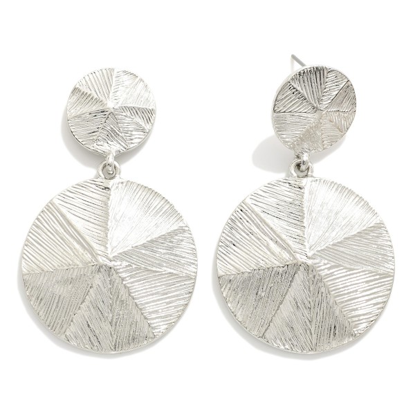 Wholesale brushed Metal Pinwheel Drop Earrings L