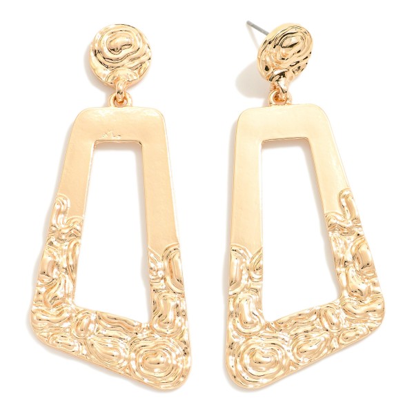 Wholesale metal Ripple Trapezoid Drop Earrings L