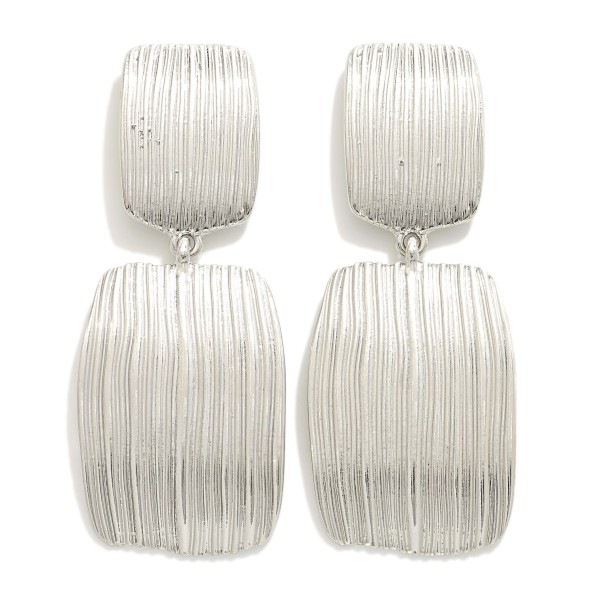 Wholesale linked Metal Brush Stroke Drop Earrings L