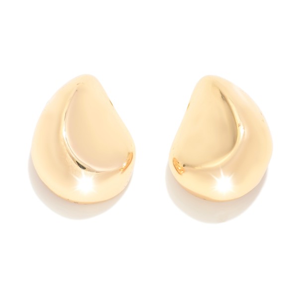 Wholesale dimpled Metal Teardrop Post Drop Earrings L