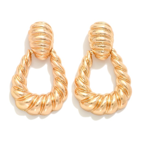 Wholesale twisted Oval Door Knocker Drop Earrings L
