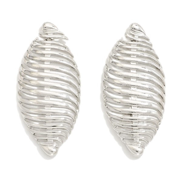 Wholesale metal Spiral Leaf Post Drop Earrings L