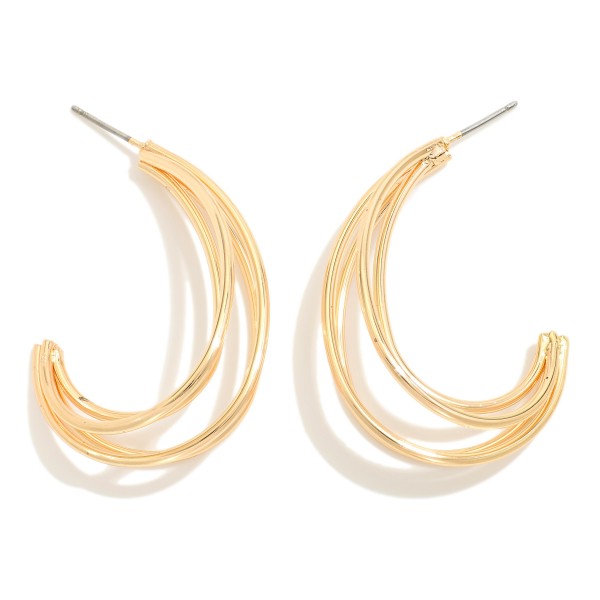 Wholesale metal Wire Curl Hoop Earrings L