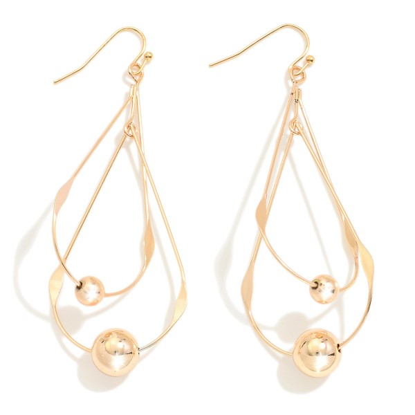Wholesale linked Metal Teardrop Chandelier Drop Earrings Metal Bead Details L