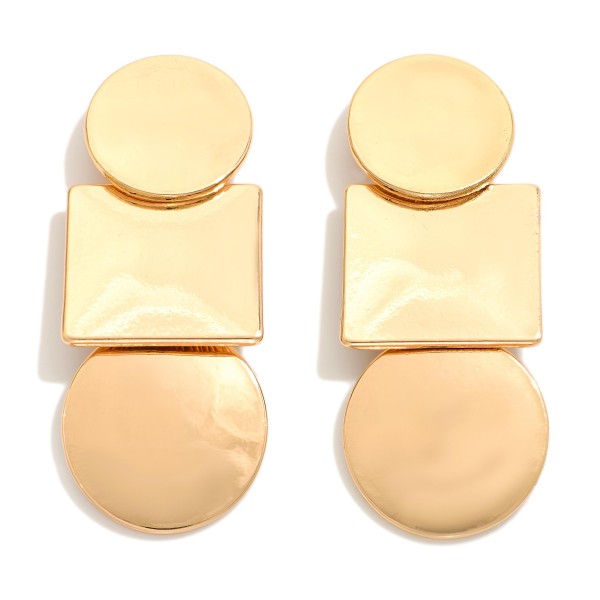 Wholesale linked Geometric Metal Shapes Drop Earrings L