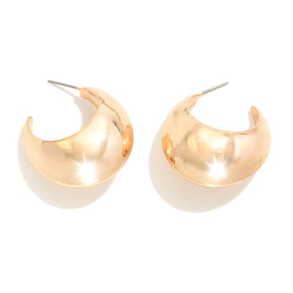 Wholesale chunky Ridged Metal Hoop Earrings D