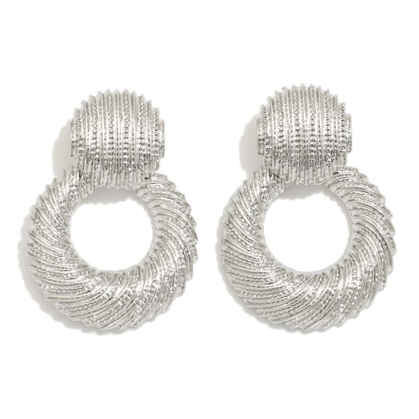 Wholesale cable Ribbed Hoop Door Knocker Drop Earrings L