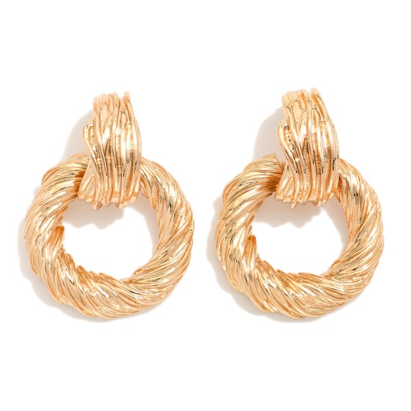 Wholesale twisted Metal Hoop Door Knocker Drop Earrings L