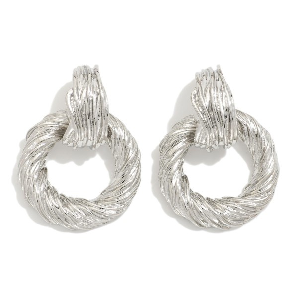 Wholesale twisted Metal Hoop Door Knocker Drop Earrings L