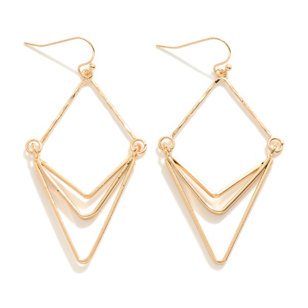 Wholesale linked Metal Wire Arrow Drop Earrings L