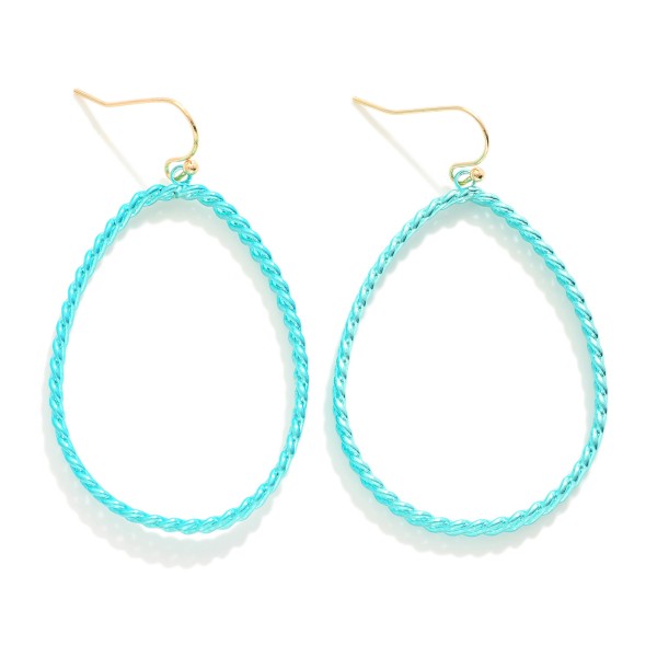Wholesale braided Metal Wire Teardrop Drop Earrings L
