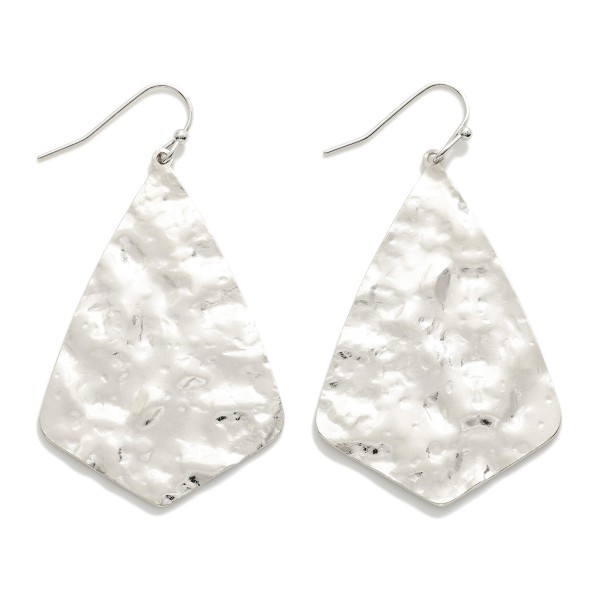 Wholesale hammered Metal Flower Petal Drop Earrings L