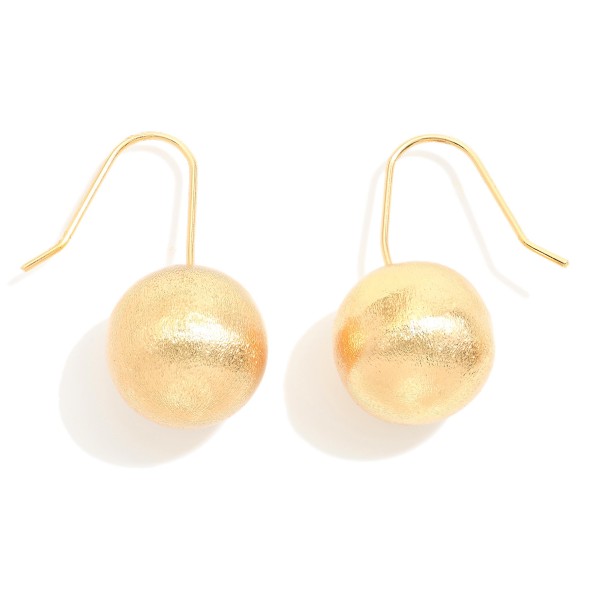 Wholesale textured Metal Sphere Drop Earrings L