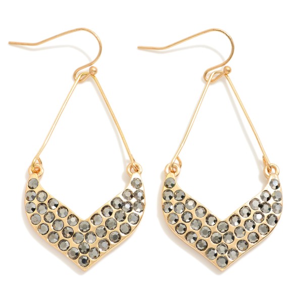 Wholesale rhinestone Studded Chevron Teardrop Earrings L