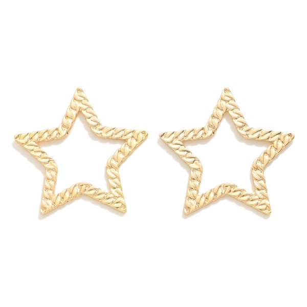 Wholesale flattened Chain Link Metal Star Post Drop Earrings L