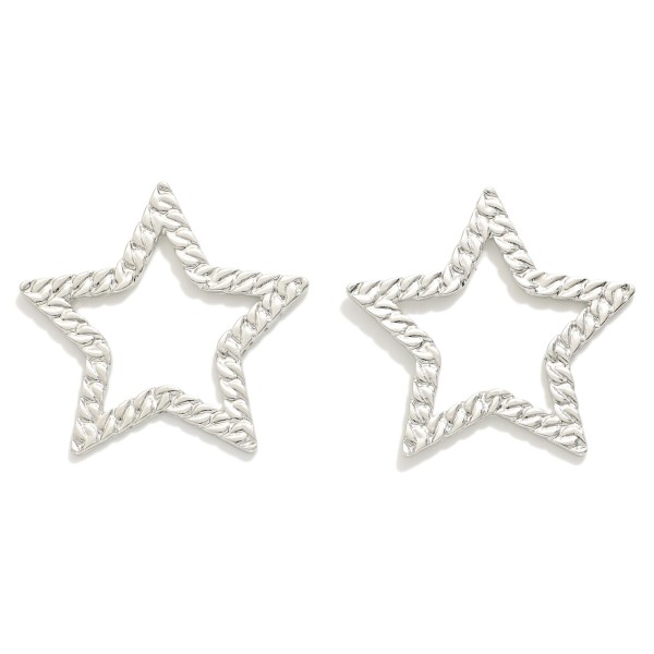 Wholesale flattened Chain Link Metal Star Post Drop Earrings L