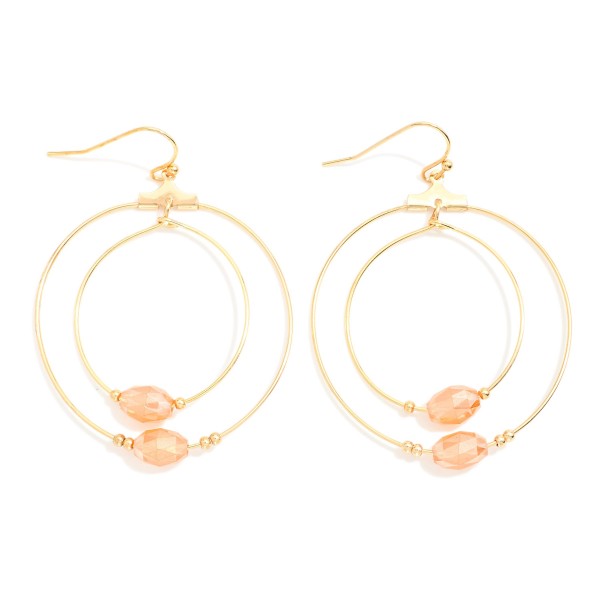 Wholesale concentric Glass Crystal Beaded Hoops Drop Earrings L