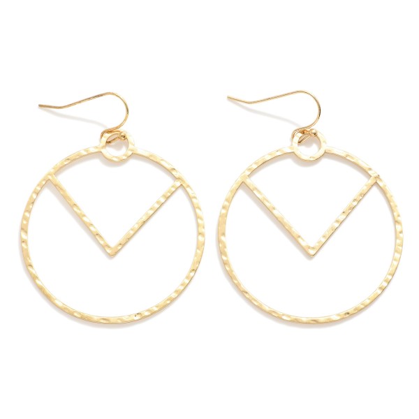 Wholesale hammered Metal Geometric Drop Hop Earrings L