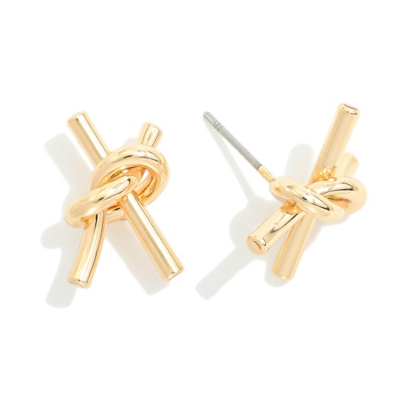 Wholesale metal Knot Stud Earrings W
