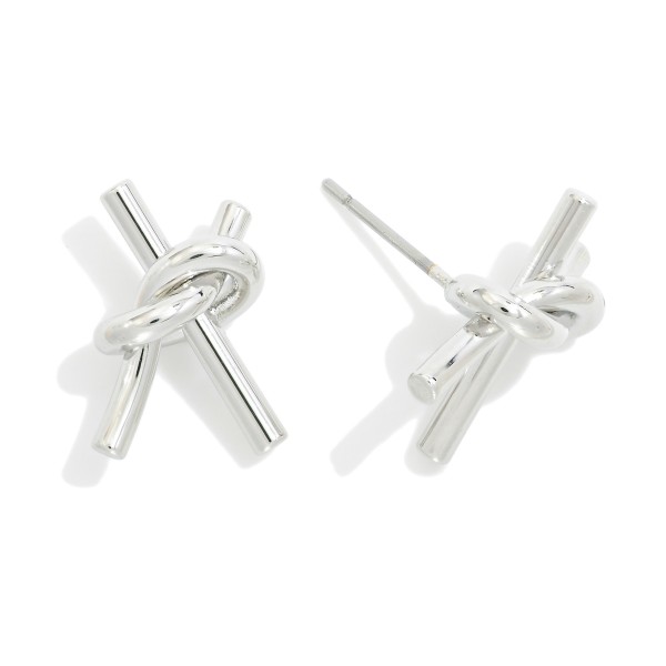 Wholesale metal Knot Stud Earrings W